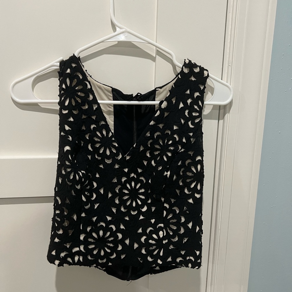 Alice & Olivia lace crop top in size 0.